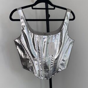 Metallic Silver Bodysuit